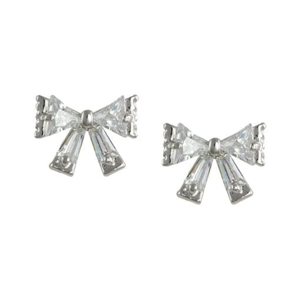Platinum Baby Bow Earrings